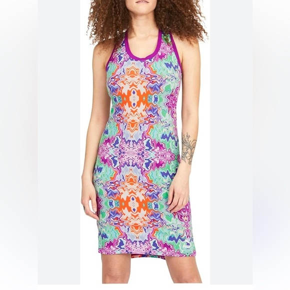Puma Purple and Orange Mini Dress women S Performance Y2K beach vacation soft - Picture 1 of 11